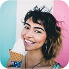 smyling girl with an ice-cream